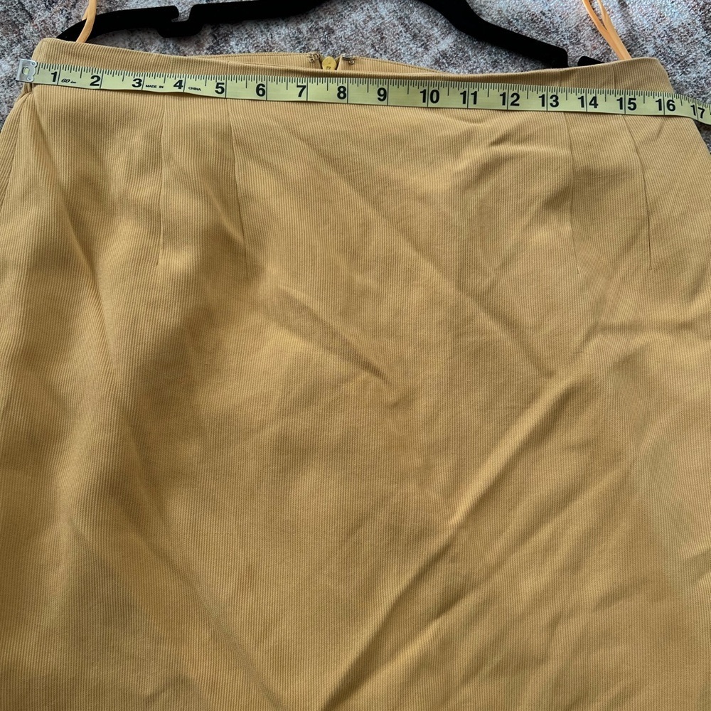 MIMS/COLE‎ Women 100% SILK VTG Blazer Coat Suit Set size 16 Golden Yellow Modest - Picture 14 of 16